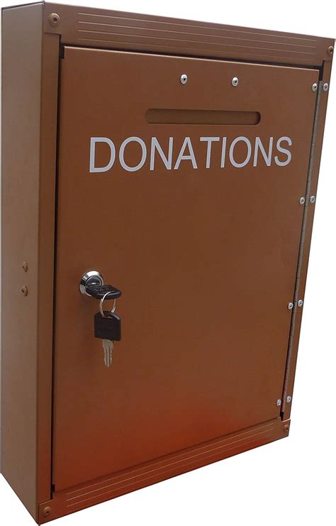 metal donation box top|heavy duty outdoor donation box.